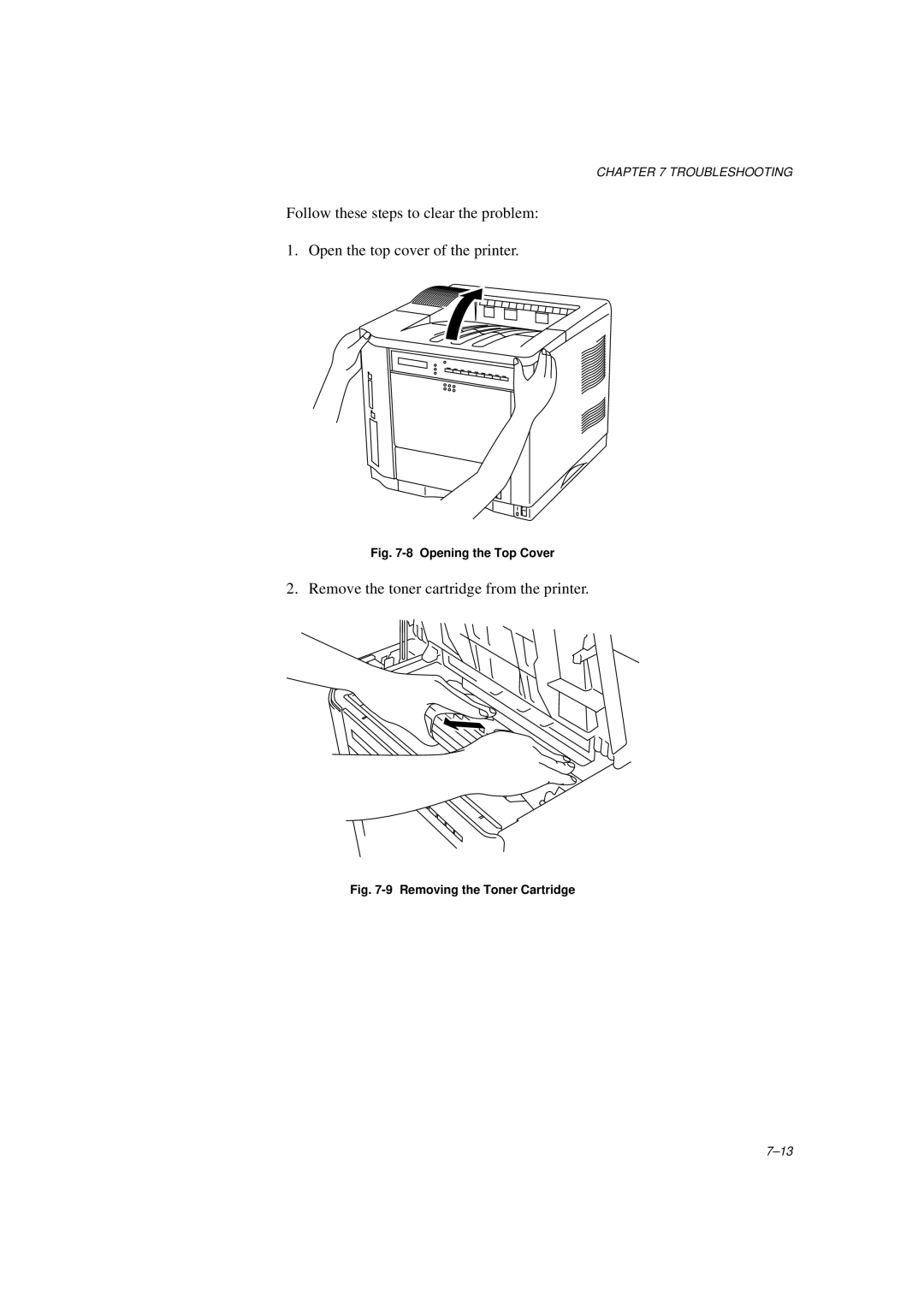 Brother HL-960 manual Removing the Toner Cartridge 