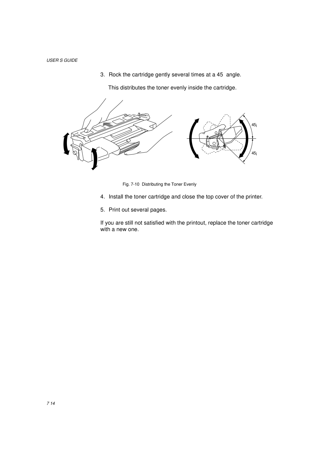 Brother HL-960 manual Distributing the Toner Evenly 