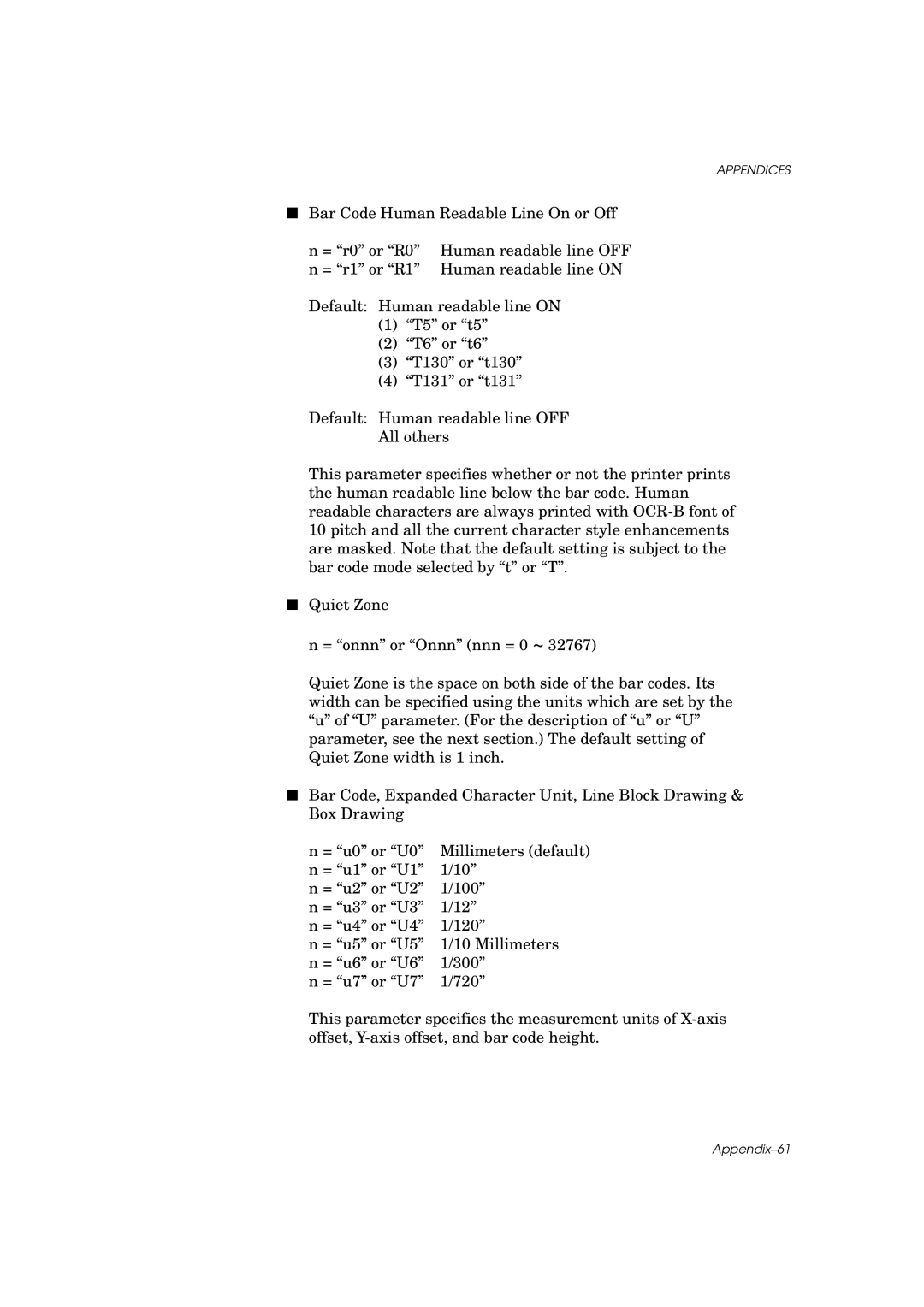 Brother HL-960 manual Appendix-61 