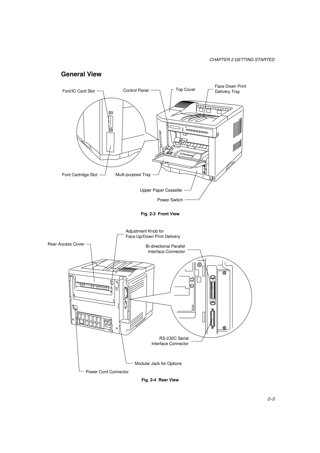 Brother HL-960 manual General View, Front View 