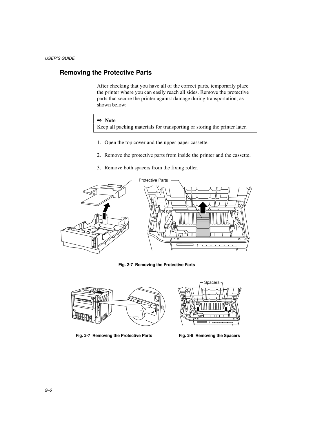 Brother HL-960 manual Removing the Protective Parts 