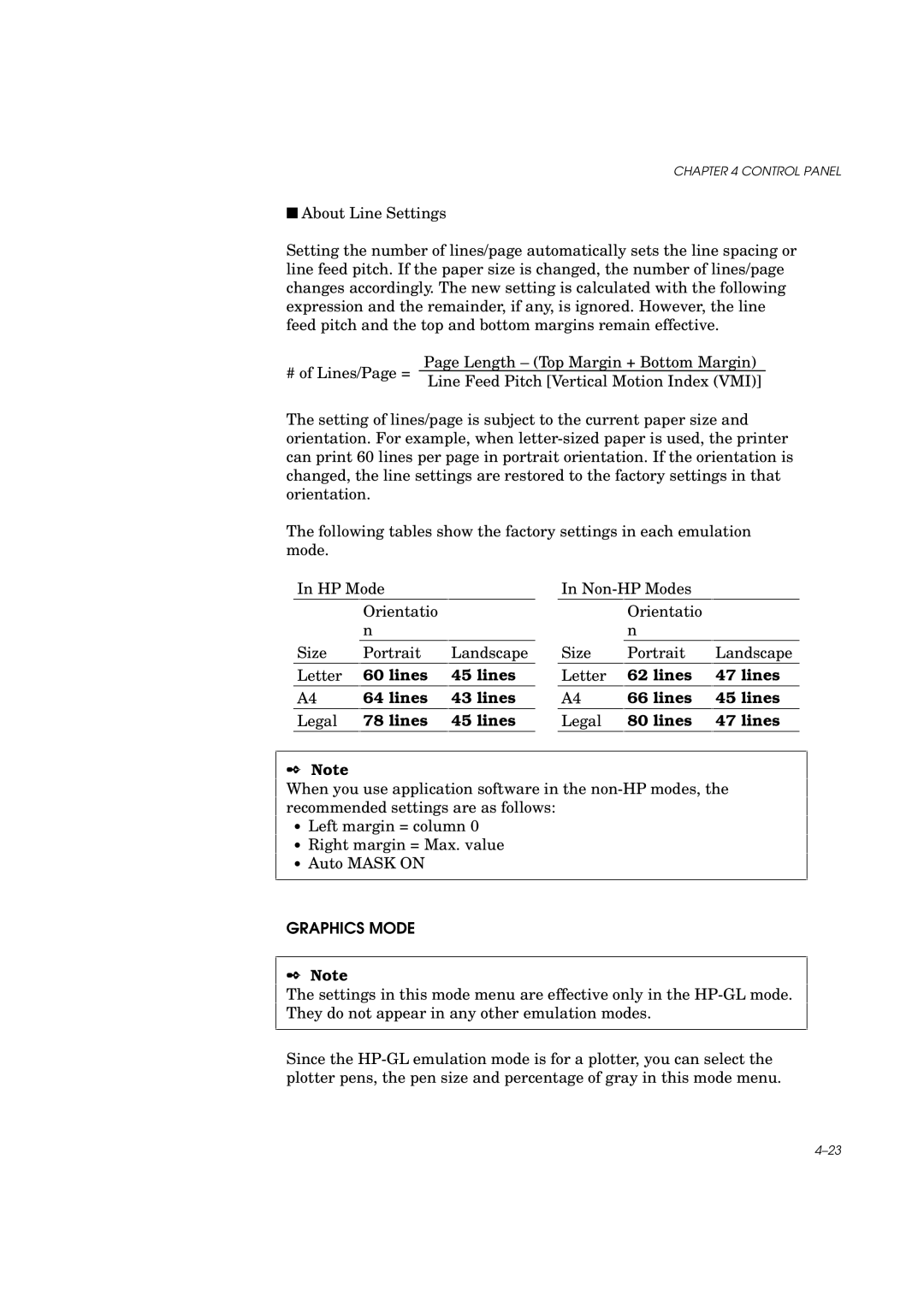 Brother HL-960 manual Lines 