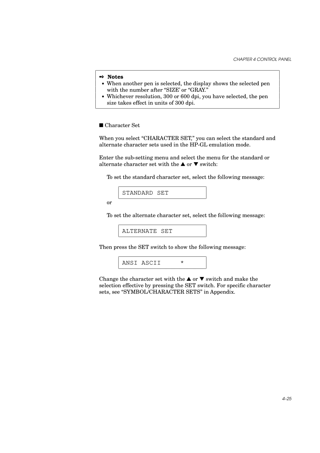 Brother HL-960 manual Standard SET, Alternate SET, Ansi Ascii 