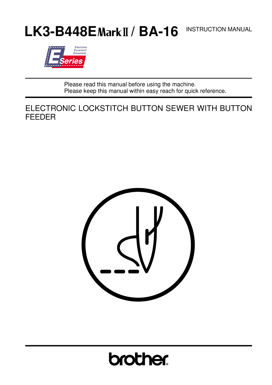 Brother LK3-B448E instruction manual 