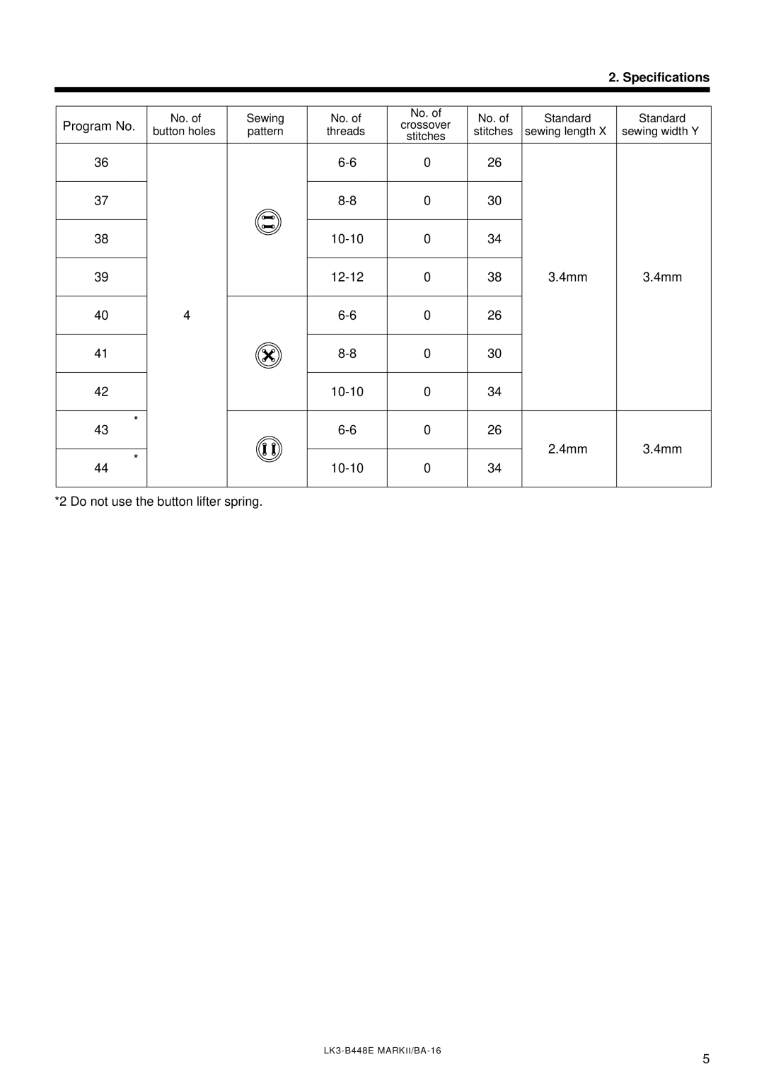 Brother LK3-B448E instruction manual Program No 