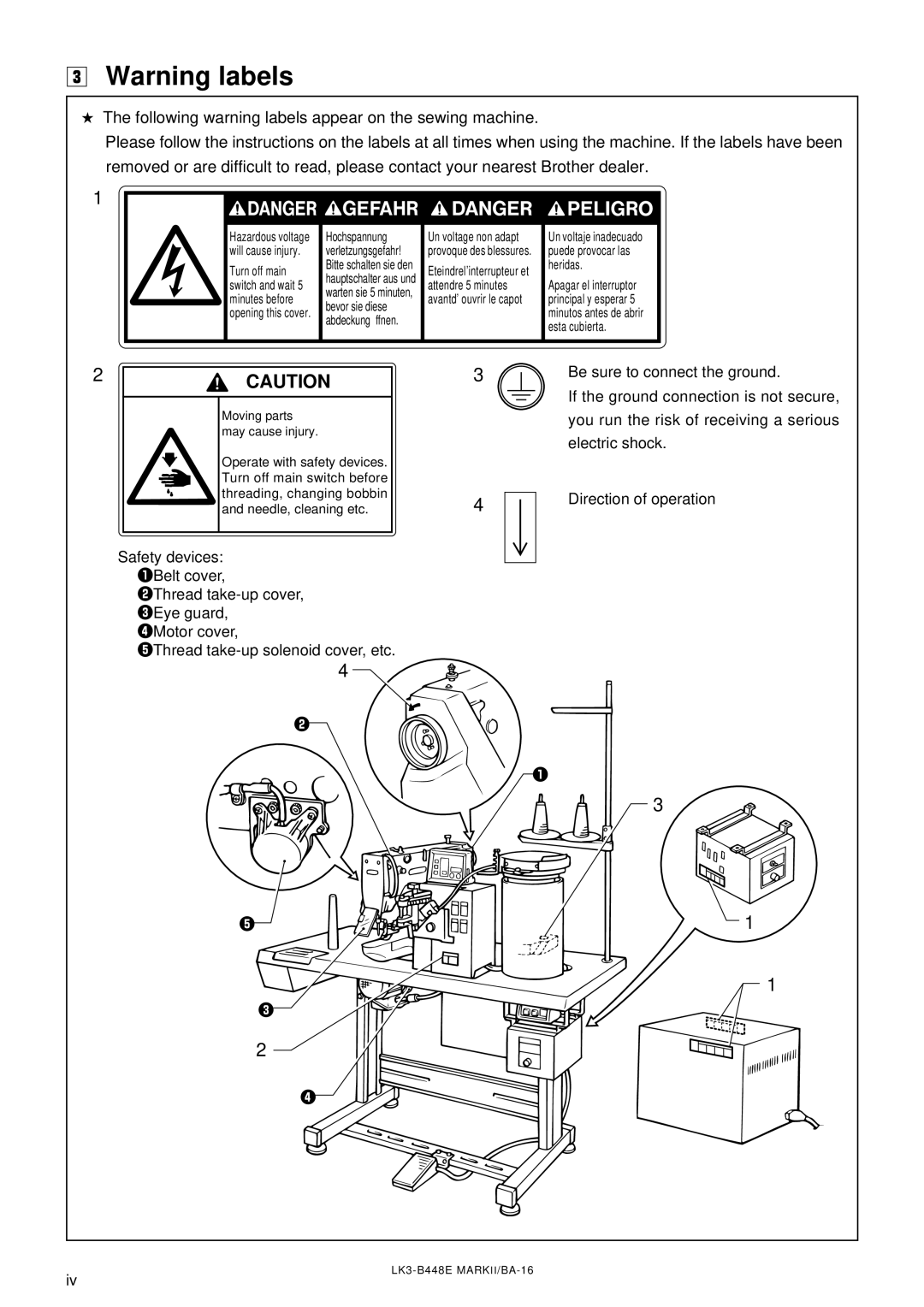 Brother instruction manual LK3-B448E MARKII/BA-16 