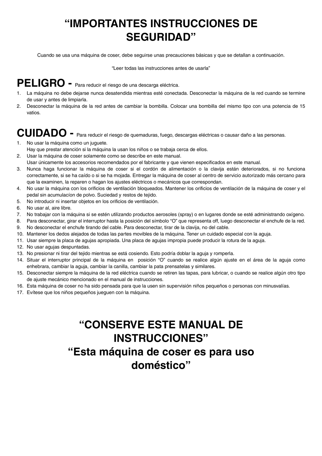 Brother LS-2220, LS-2720 instruction manual Conserve Este Manual DE Instrucciones 