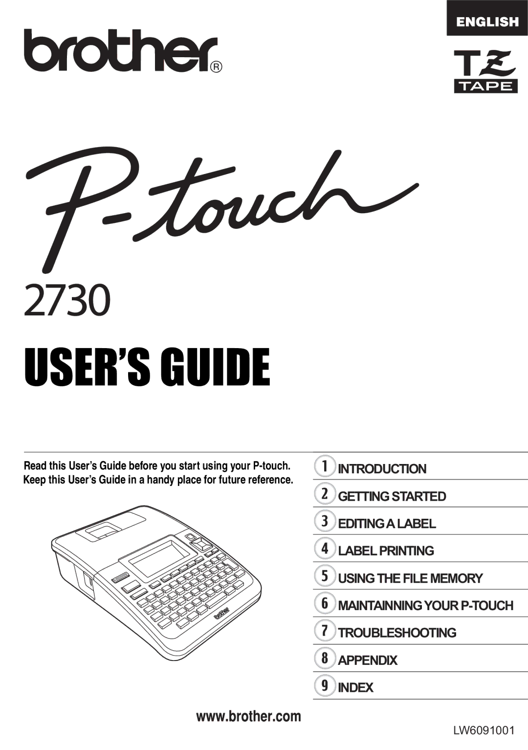 Brother LW6091001 appendix USER’S Guide 