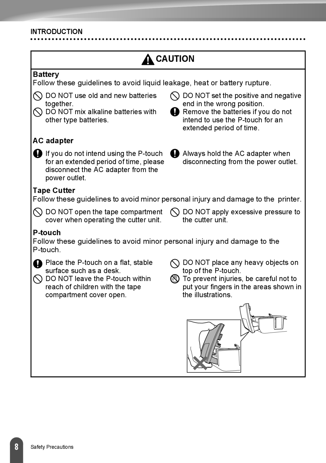 Brother LW6091001 appendix Do not apply excessive pressure to the cutter unit 