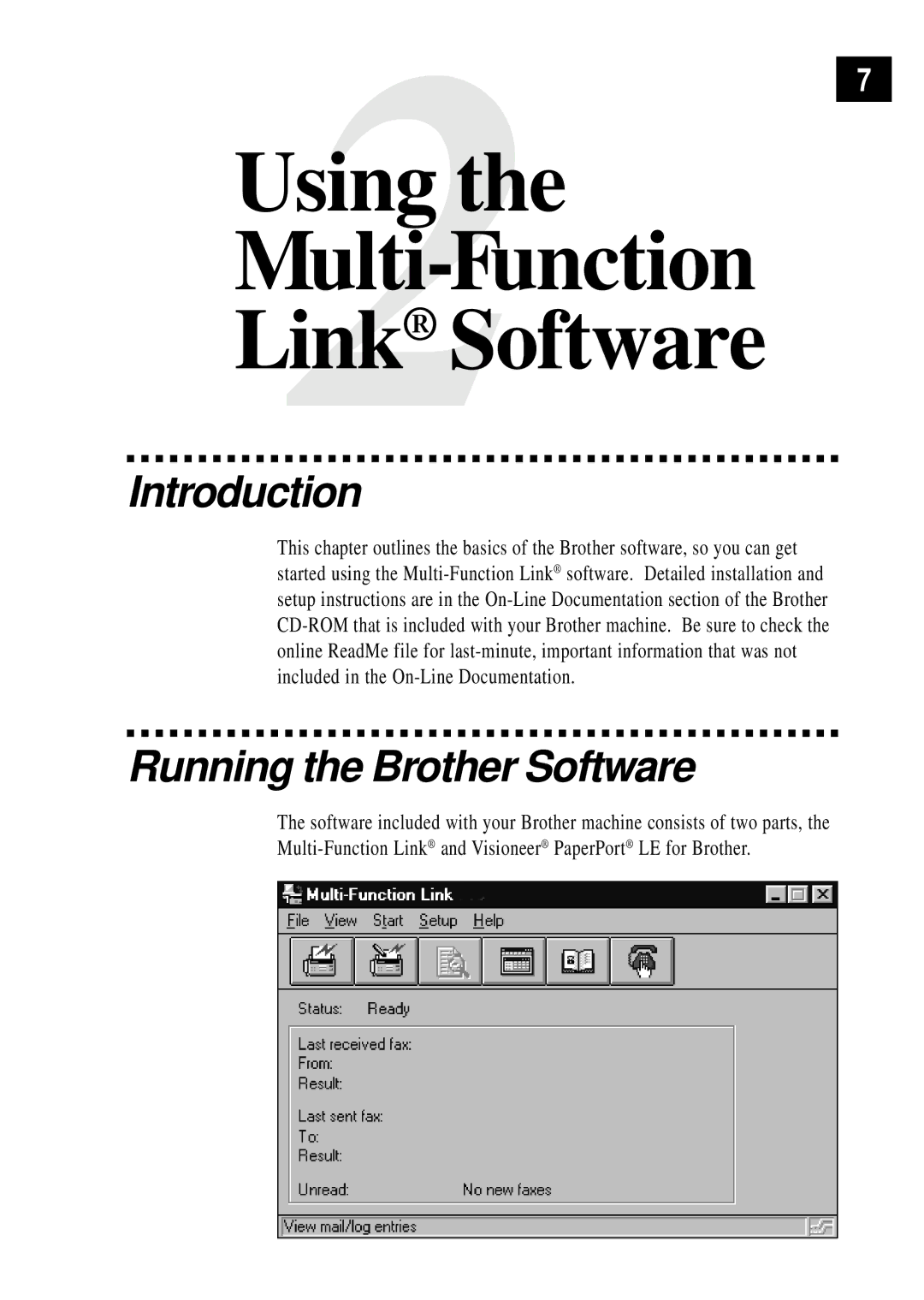 Brother MFC-1780 quick start manual Introduction, Running the Brother Software 