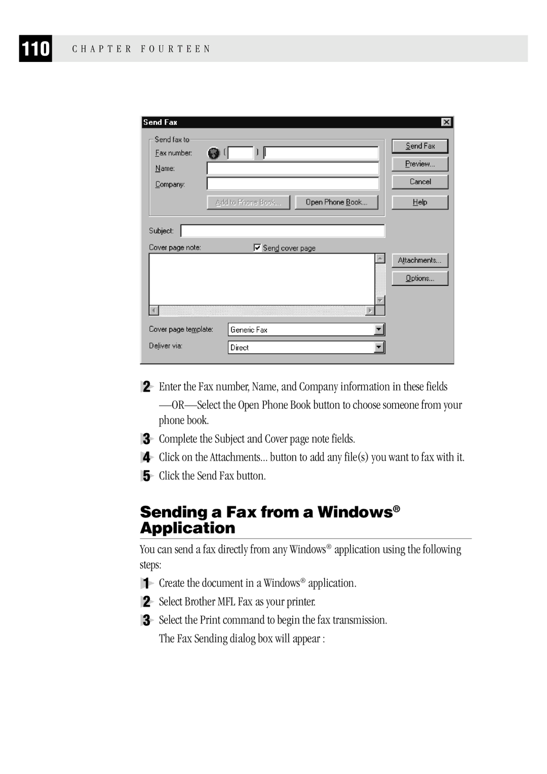 Brother MFC 1870MC, MFC 1970MC, FAX1 570MC owner manual Sending a Fax from a Windows Application 