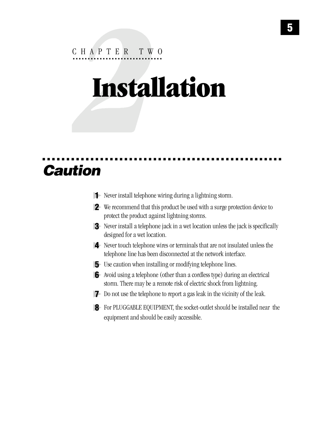 Brother MFC 1870MC, MFC 1970MC, FAX1 570MC owner manual Never install telephone wiring during a lightning storm 