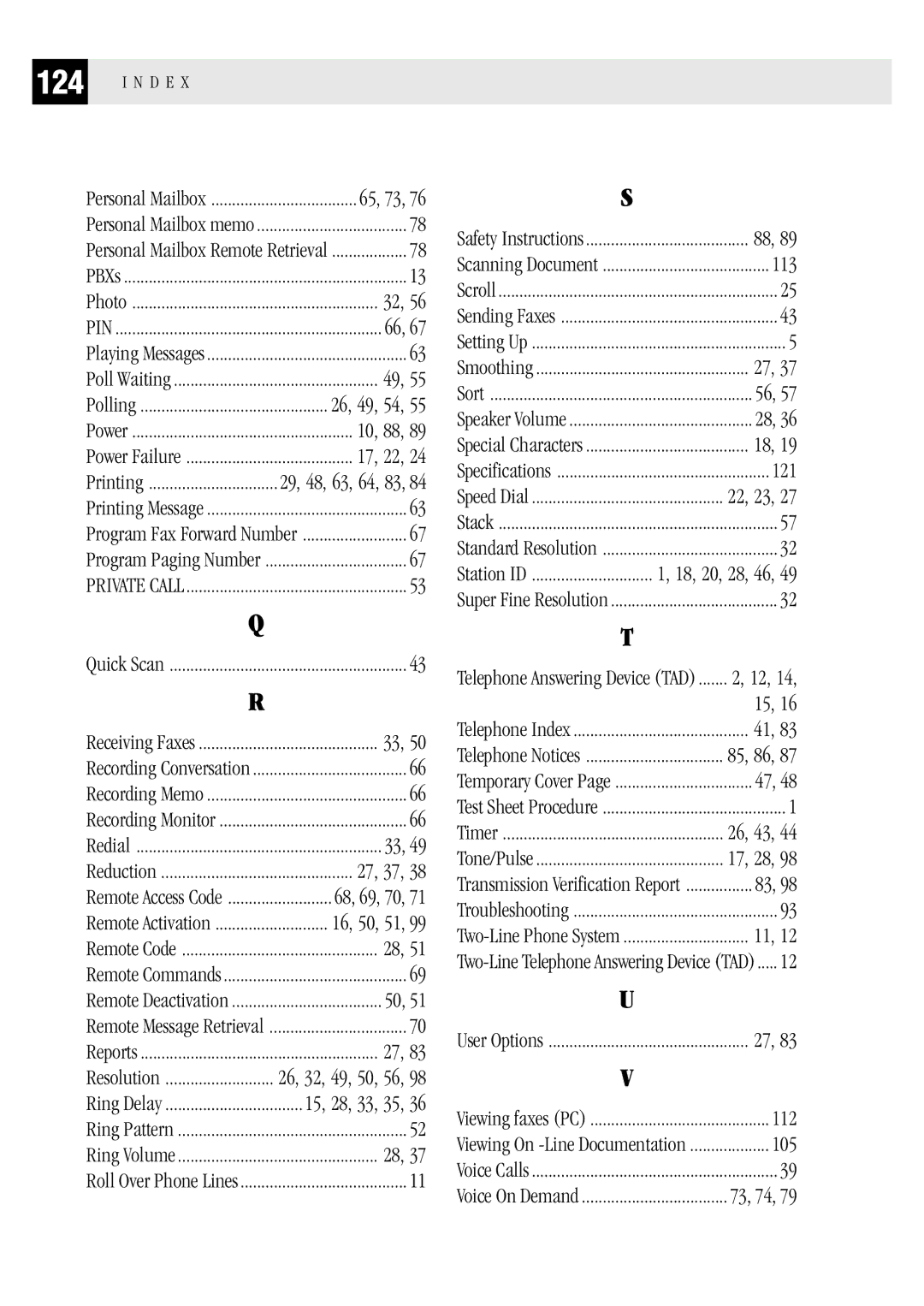 Brother MFC 1970MC, MFC 1870MC, FAX1 570MC owner manual 65, 73, 10, 88, 17, 22, 27, 37, 113, 121, 112, 105 