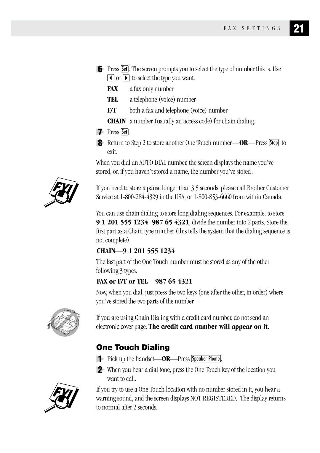 Brother FAX1 570MC, MFC 1970MC, MFC 1870MC owner manual One Touch Dialing, FAX or F/T or TEL-987 65 