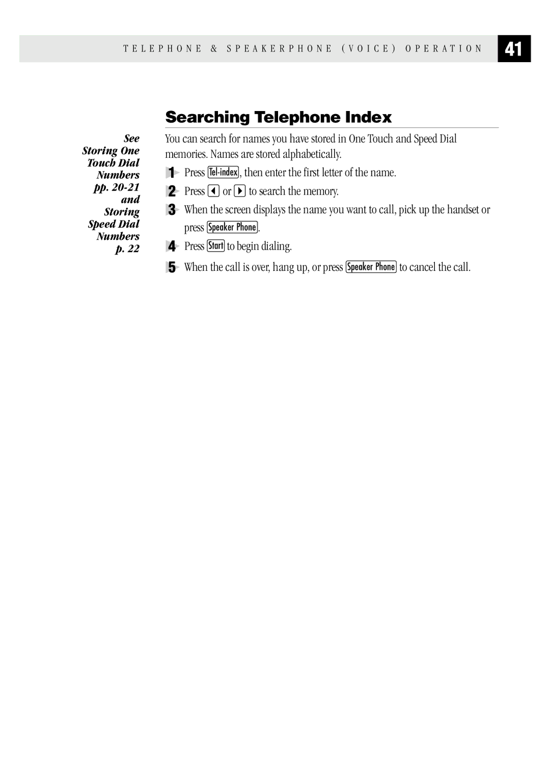 Brother MFC 1870MC, MFC 1970MC, FAX1 570MC owner manual Searching Telephone Index 