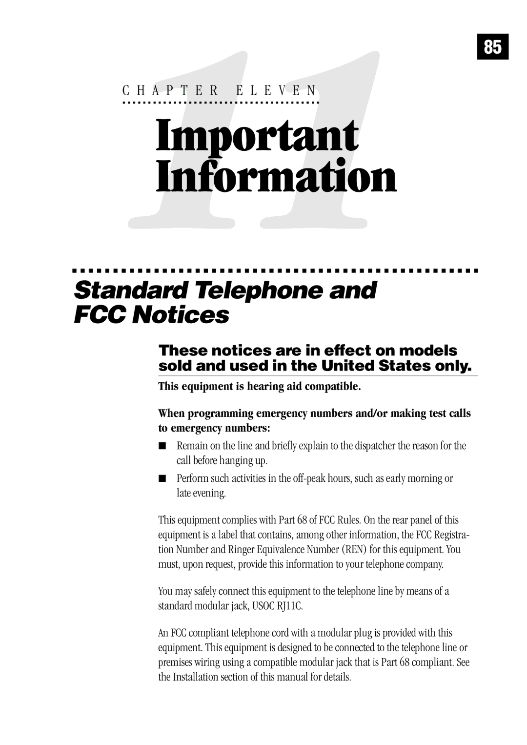 Brother MFC 1970MC, MFC 1870MC, FAX1 570MC owner manual Standard Telephone FCC Notices 