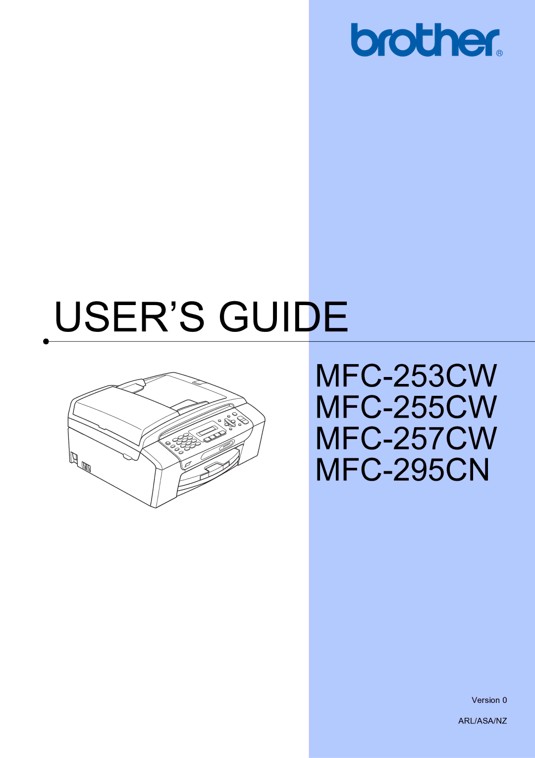 Brother MFC-253CW manual USER’S Guide 