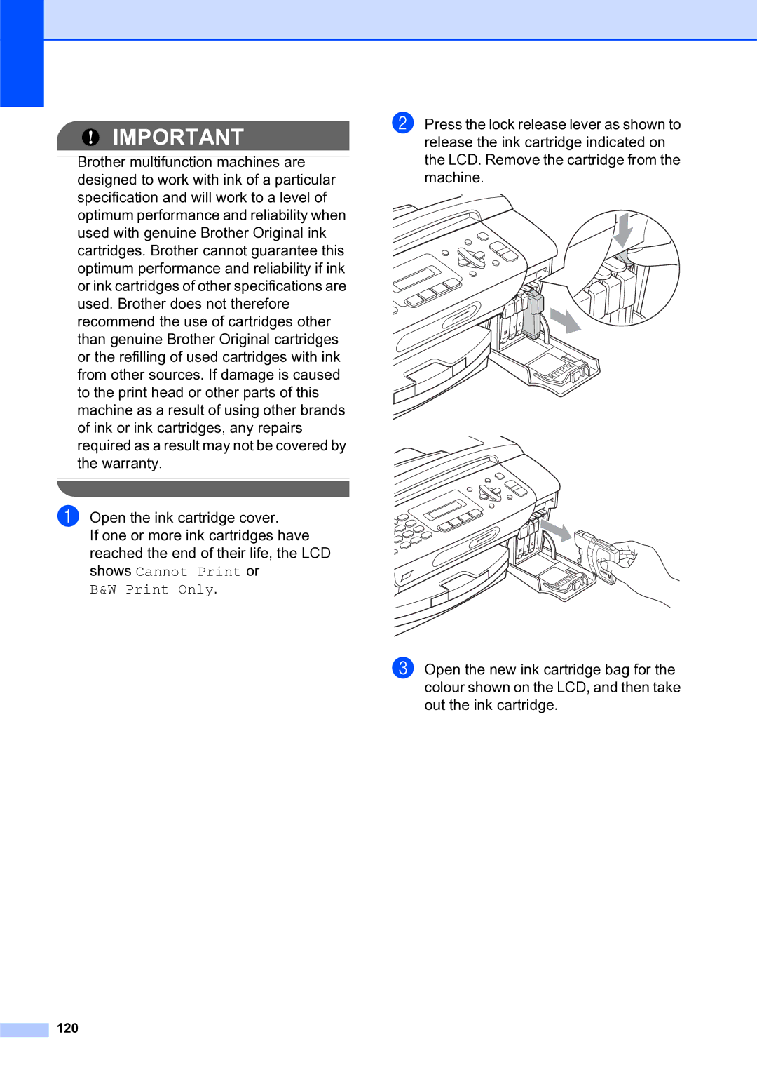 Brother MFC-253CW manual Print Only, 120 