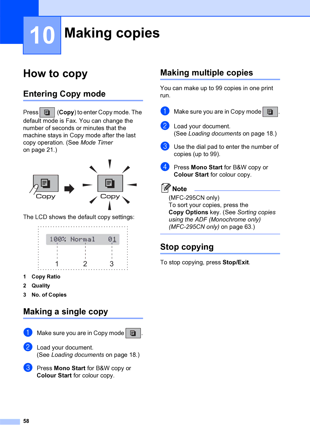 Brother MFC-253CW manual Making copies, How to copy 