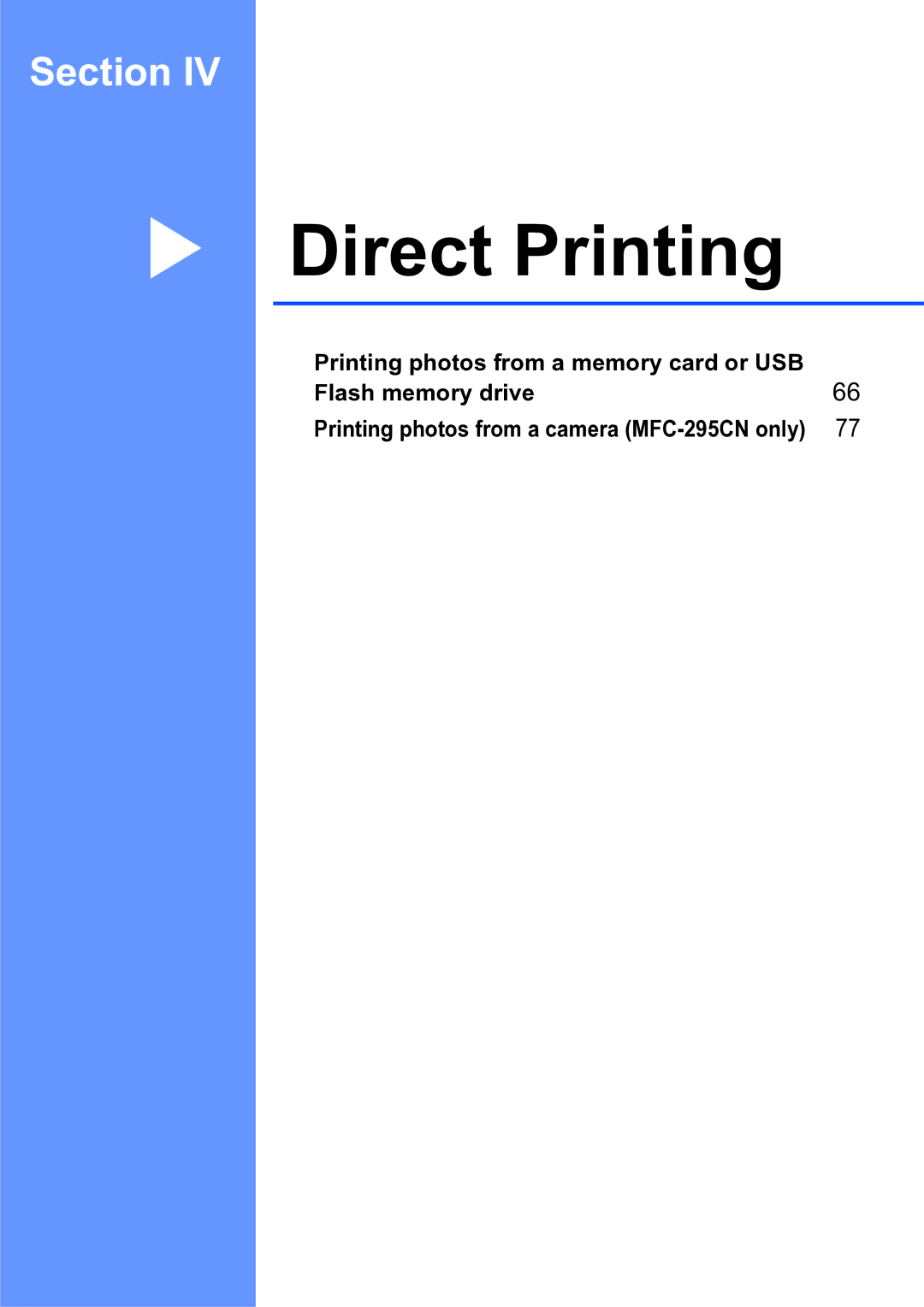 Brother MFC-253CW manual Direct Printing 