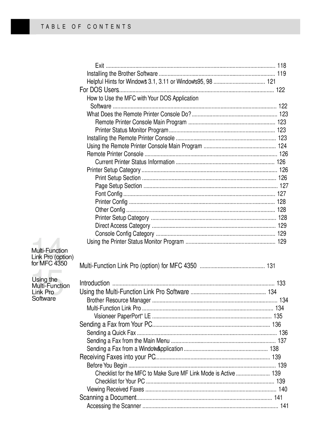 Brother MFC 4350 manual Viii 