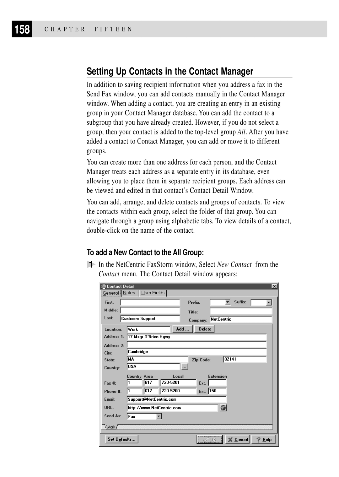 Brother MFC 4350 manual Setting Up Contacts in the Contact Manager, To add a New Contact to the All Group 