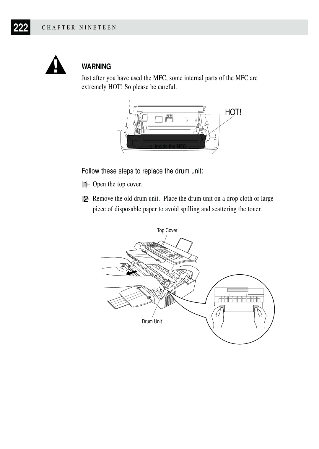 Brother MFC 4350 manual Follow these steps to replace the drum unit 