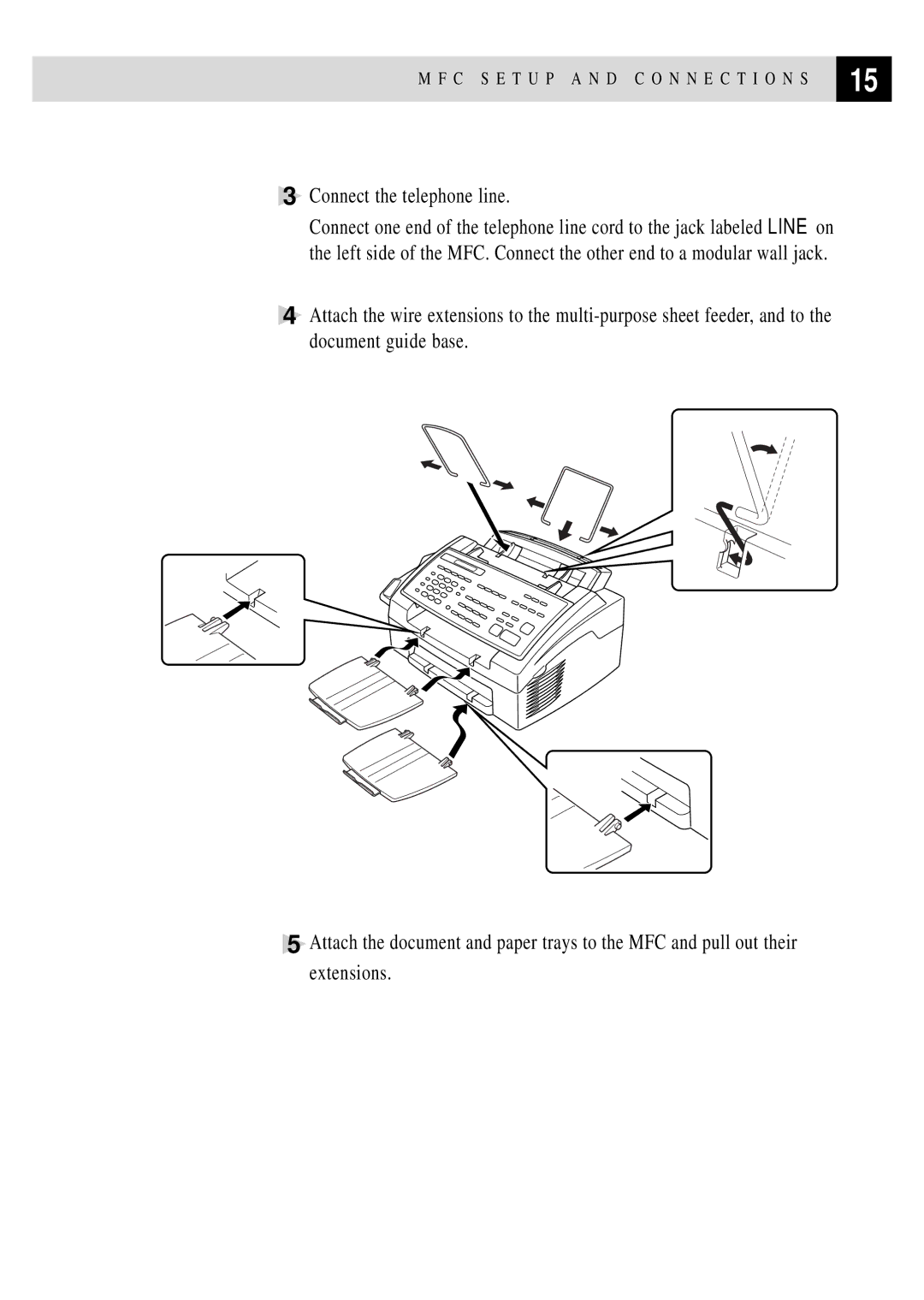 Brother MFC 4350 manual Connect the telephone line 