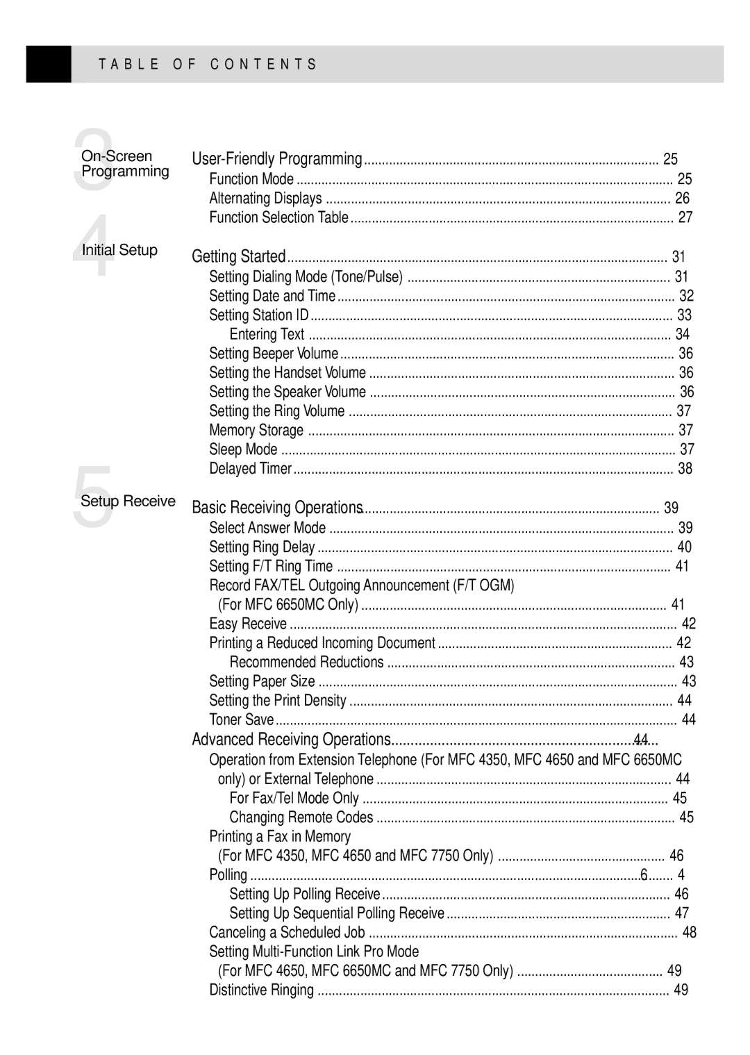 Brother MFC 4350 manual Record FAX/TEL Outgoing Announcement F/T OGM 