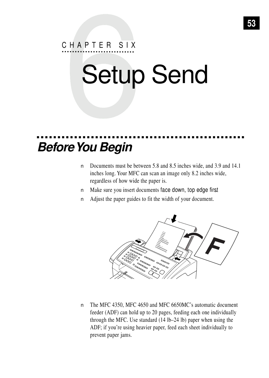 Brother MFC 4350 manual Setup Send, BeforeYou Begin 