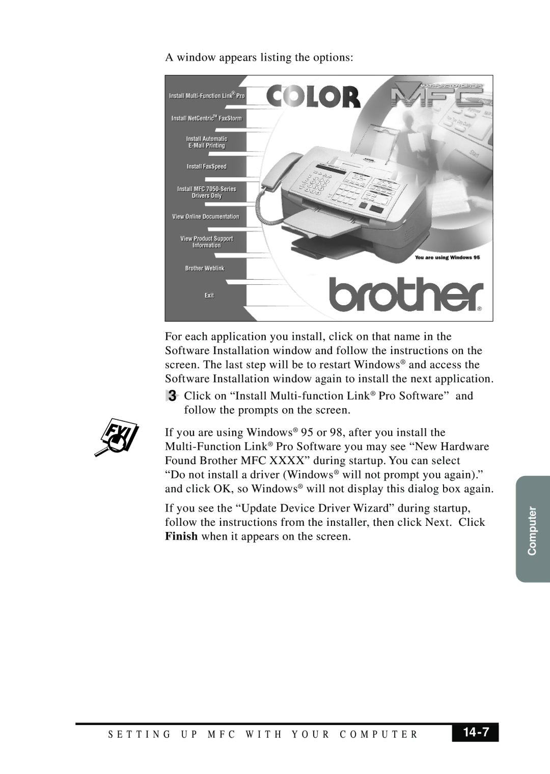 Brother MFC 7050C owner manual 14-7 