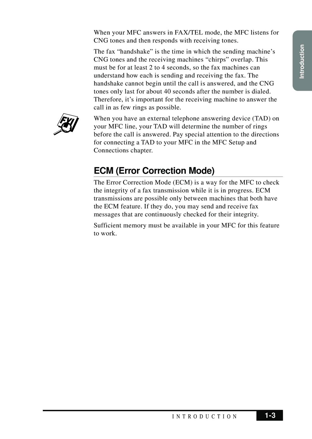 Brother MFC 7050C owner manual ECM Error Correction Mode 