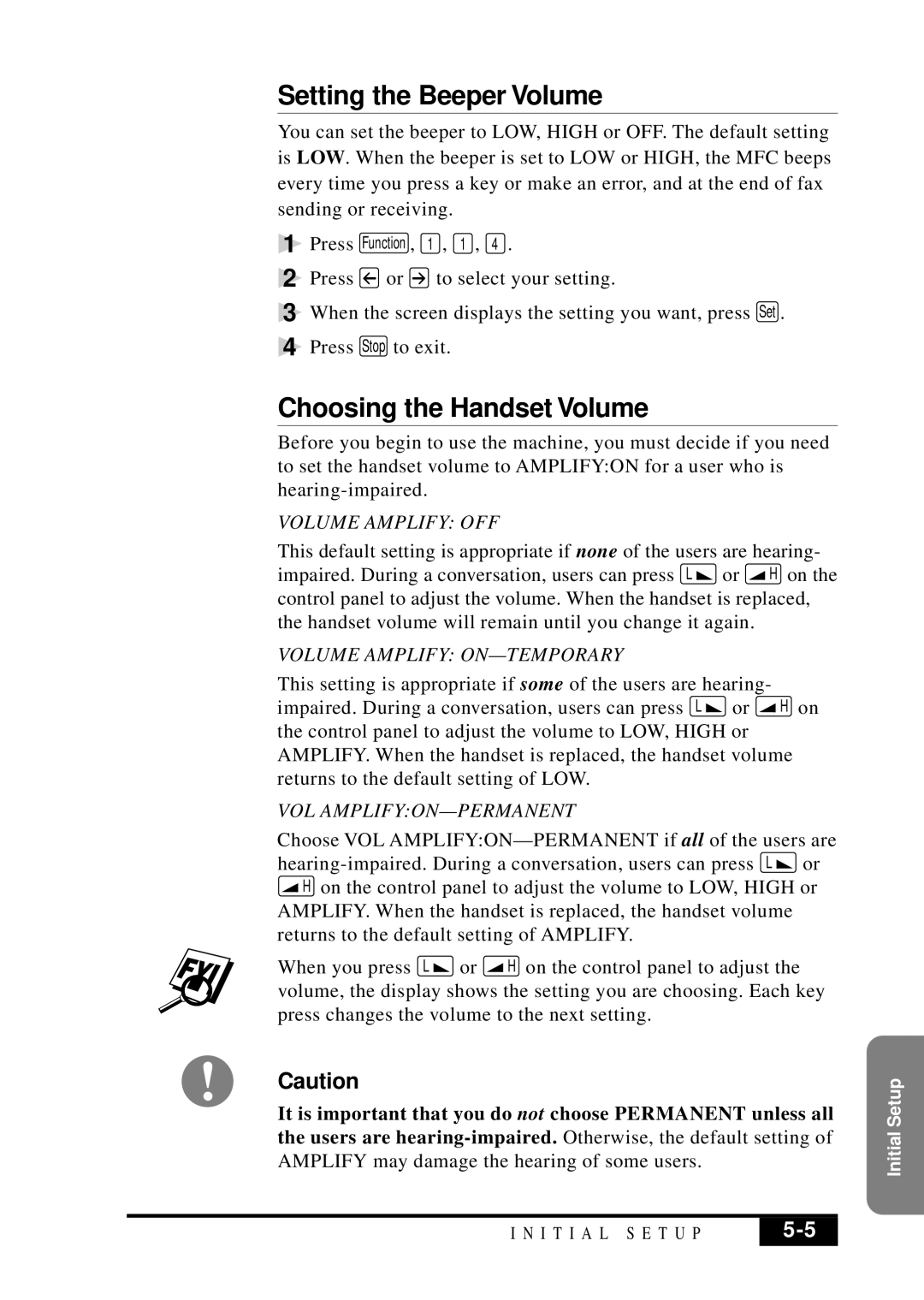 Brother MFC 7050C owner manual Setting the Beeper Volume, Choosing the Handset Volume 