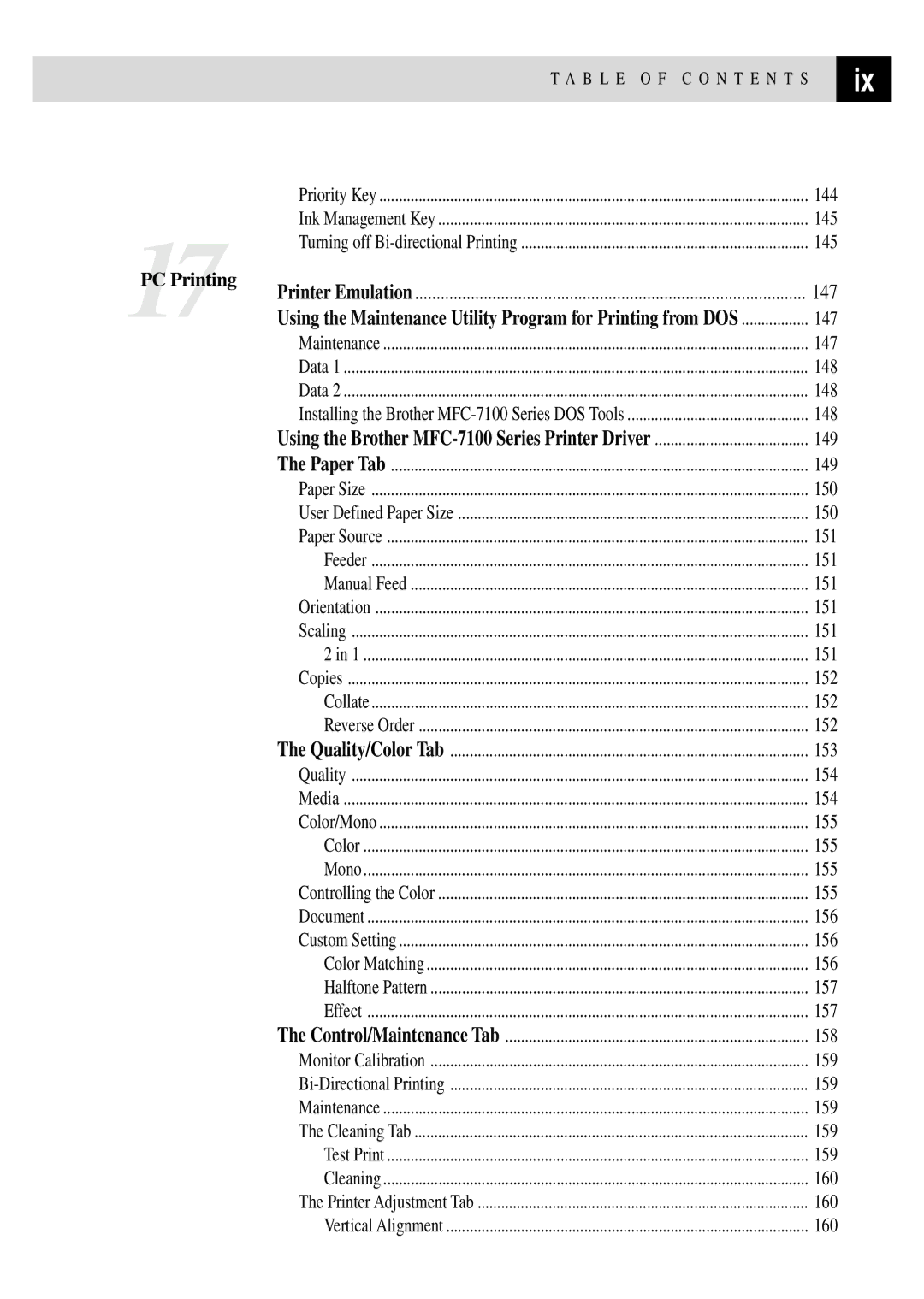 Brother MFC 7150C owner manual PC Printing 