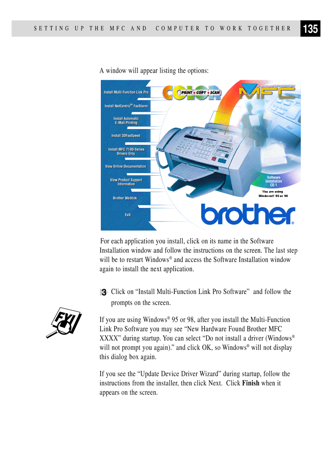 Brother MFC 7150C owner manual 135 