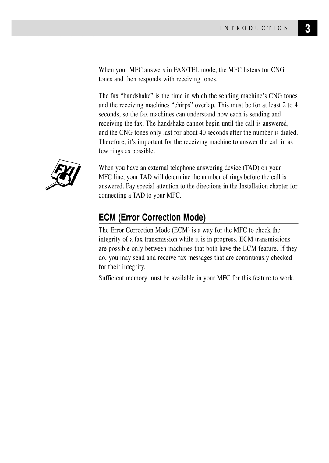 Brother MFC 7150C owner manual ECM Error Correction Mode 