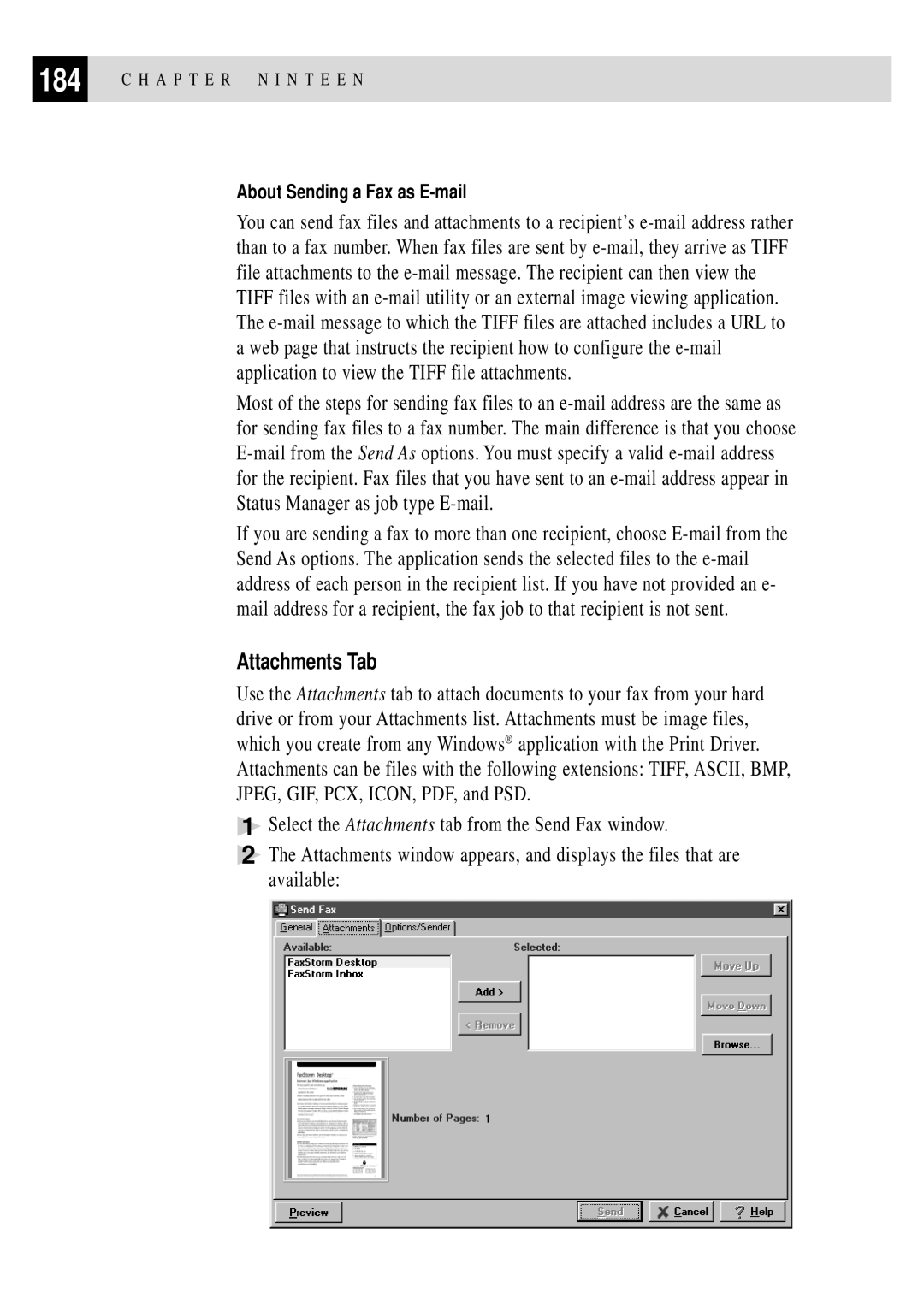 Brother MFC 7150C owner manual Attachments Tab, About Sending a Fax as E-mail 