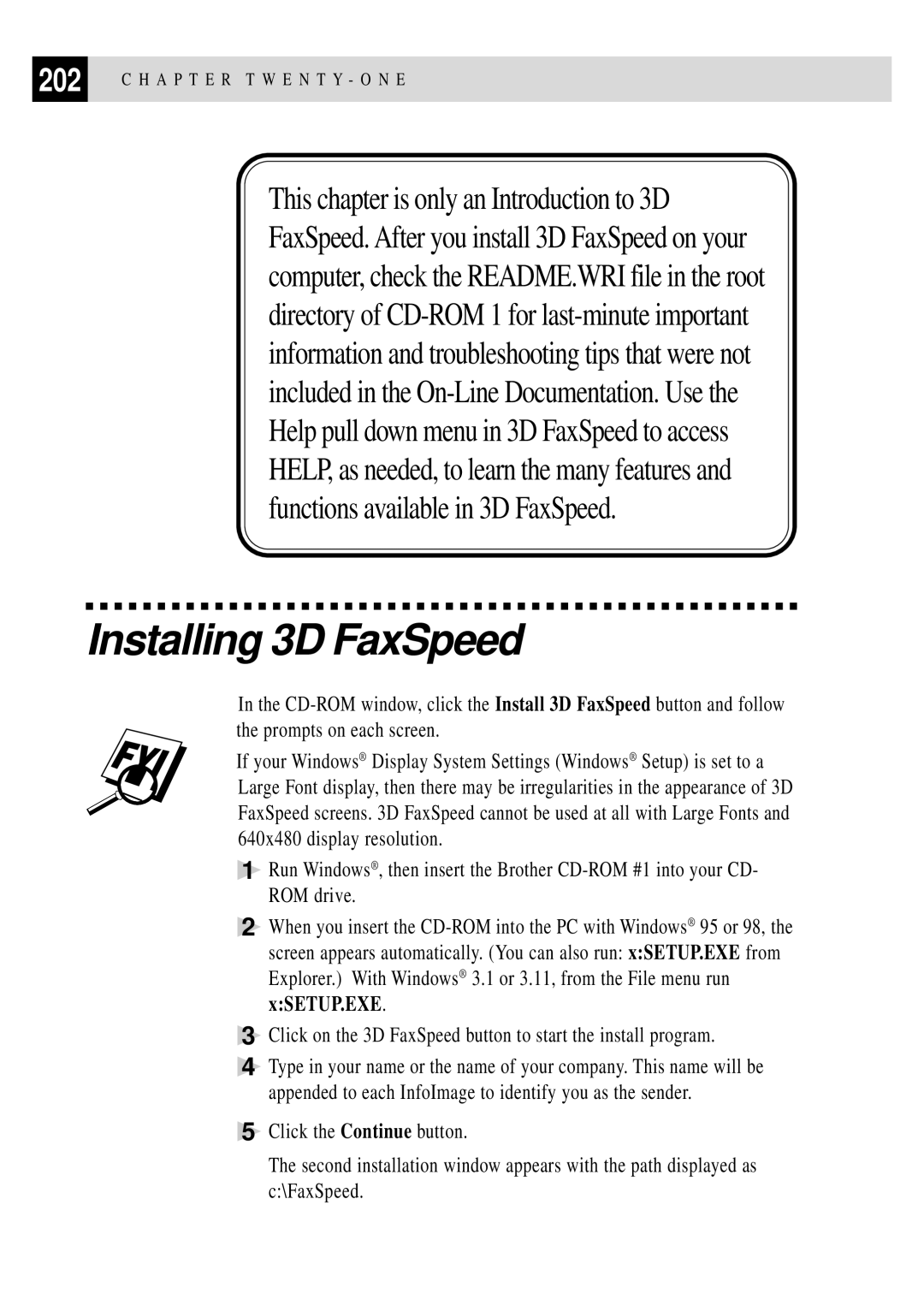 Brother MFC 7150C owner manual Installing 3D FaxSpeed 