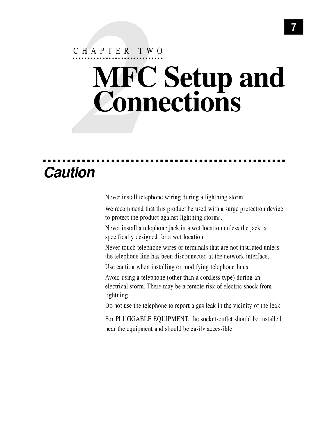 Brother MFC 7150C owner manual MFC Setup and Connections 