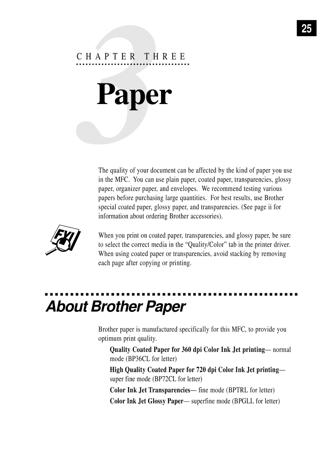 Brother MFC 7150C owner manual About Brother Paper, Mode BP36CL for letter 