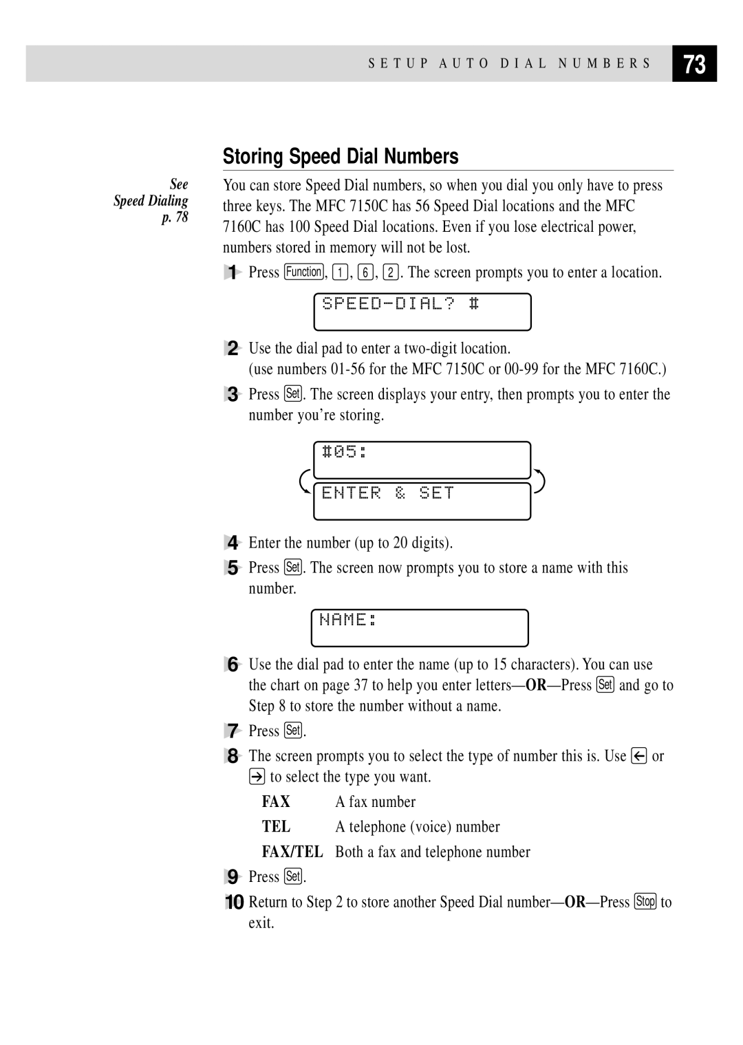 Brother MFC 7150C owner manual Storing Speed Dial Numbers, Speed-Dial? # 