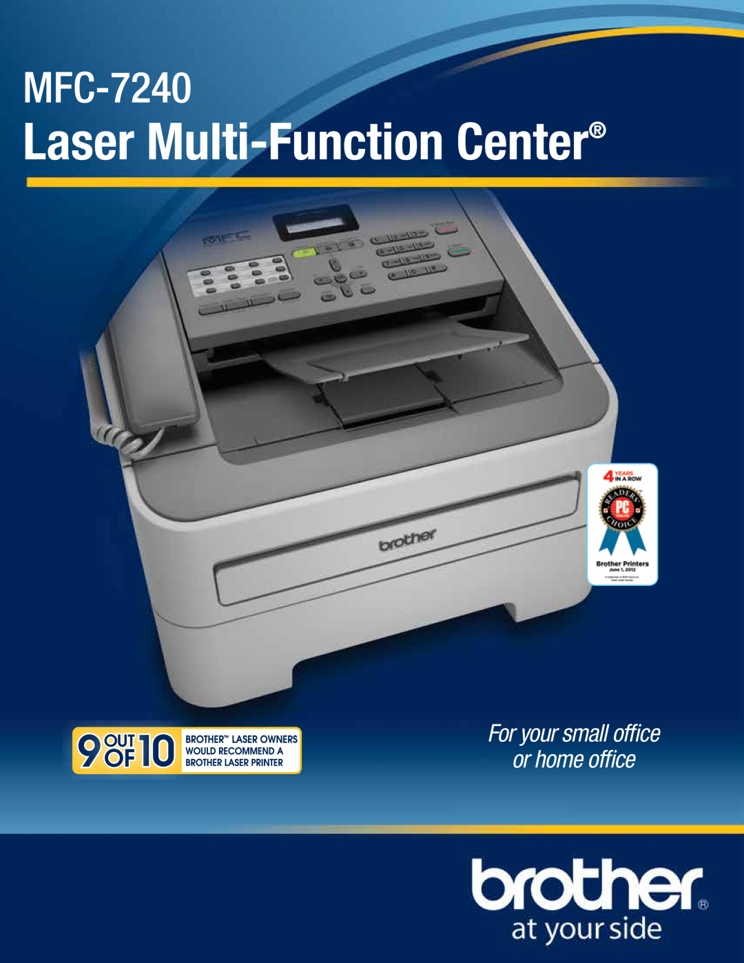 Brother MFC-7240 manual Laser Multi-Function Center, For your small office or home office, 04/11/13 