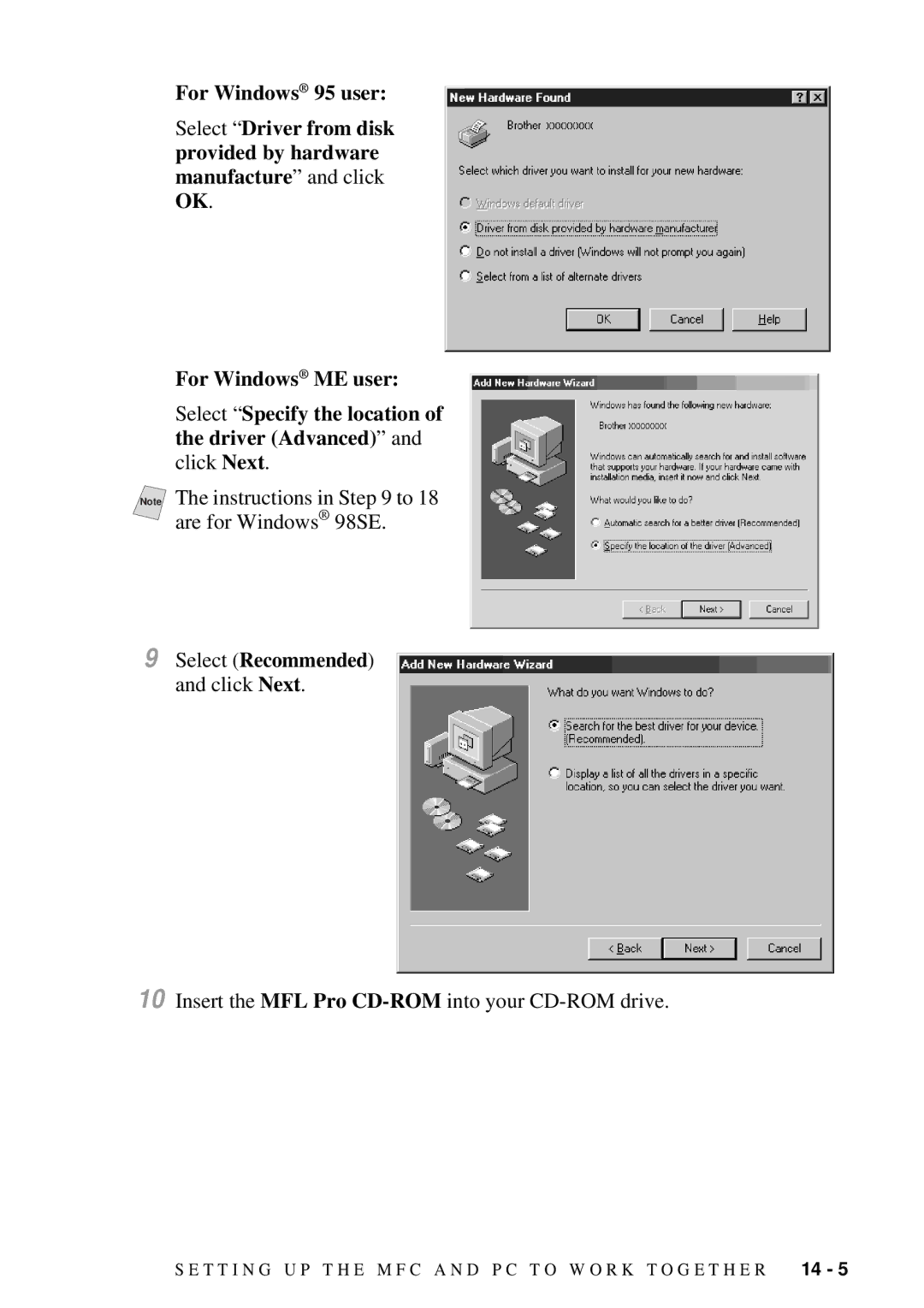 Brother MFC-7300C manual Insert the MFL Pro CD-ROMinto your CD-ROM drive 