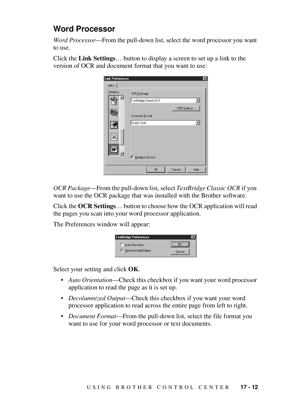 Brother MFC-7300C manual Word Processor 