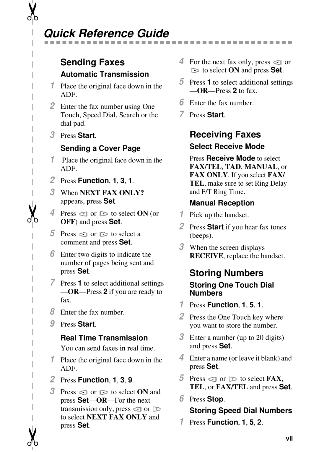 Brother MFC-7300C Quick Reference Guide, Sending Faxes, Automatic Transmission, When Next FAX ONLY? appears, press Set 