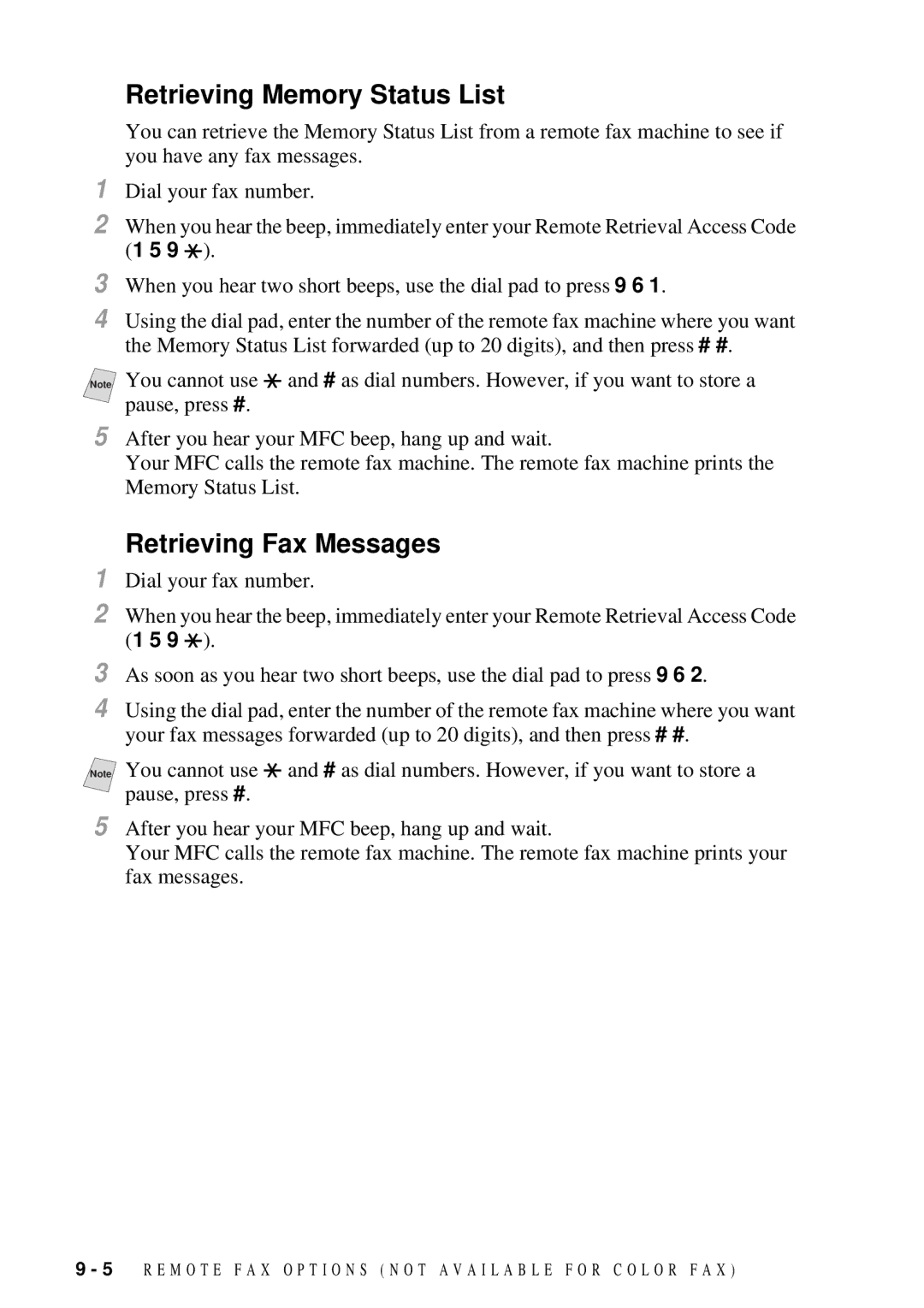 Brother MFC-7300C manual Retrieving Fax Messages 