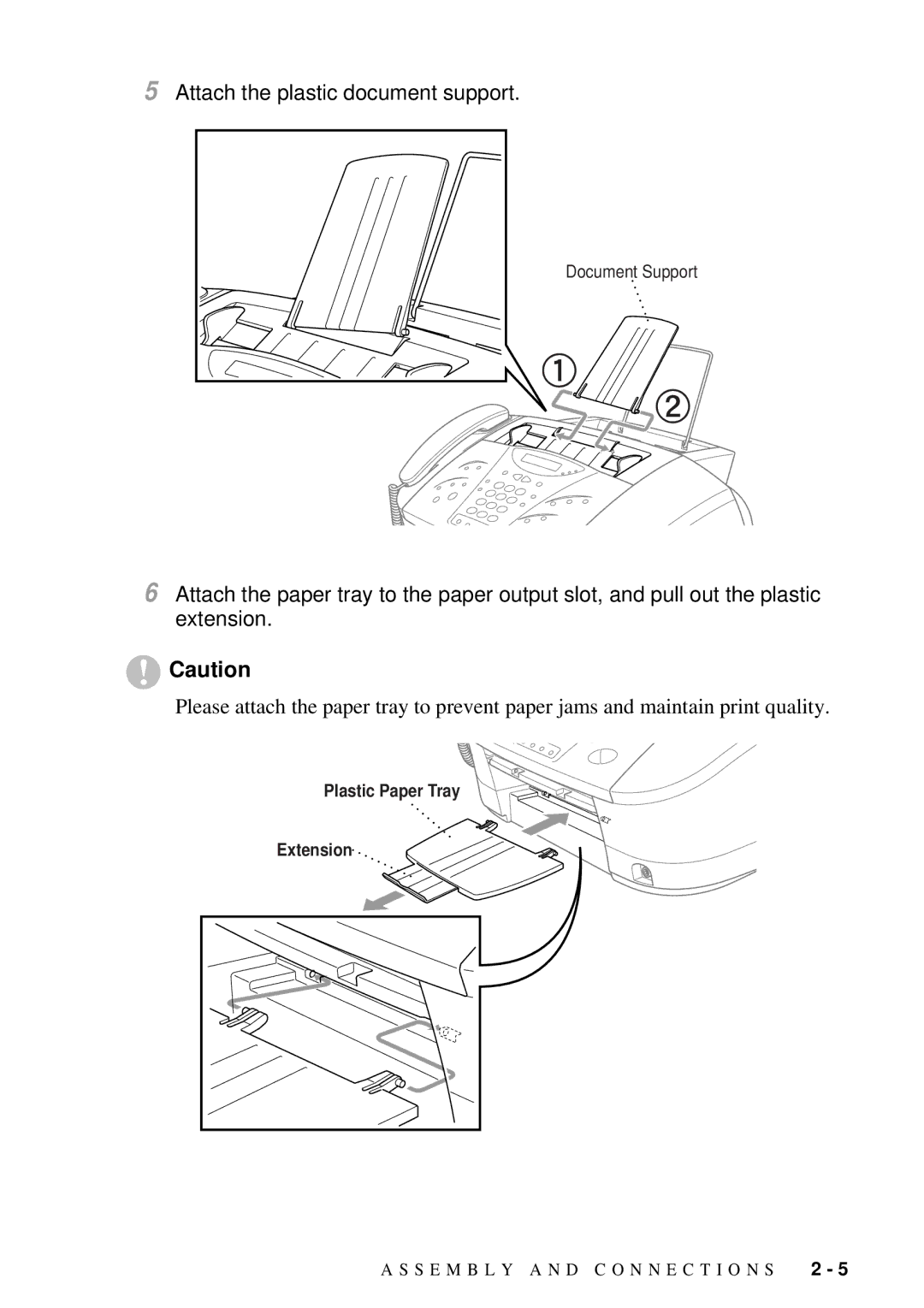 Brother MFC 7300C owner manual Attach the plastic document support 