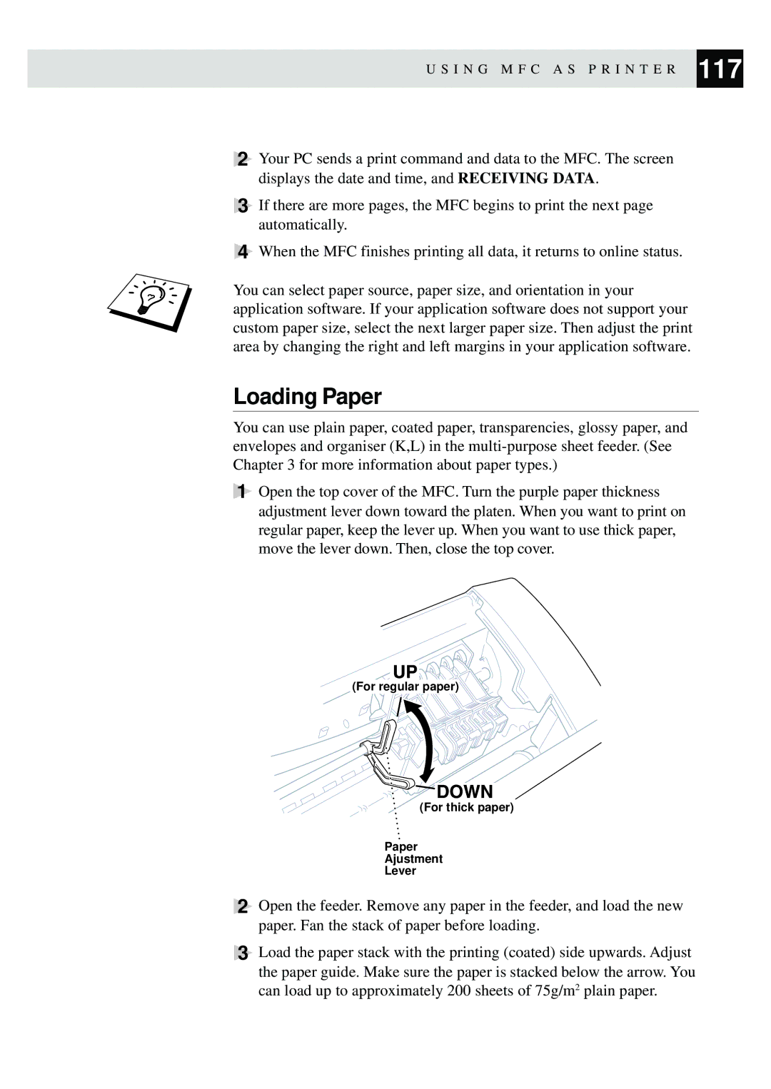 Brother MFC-730, MFC-740 owner manual Loading Paper 