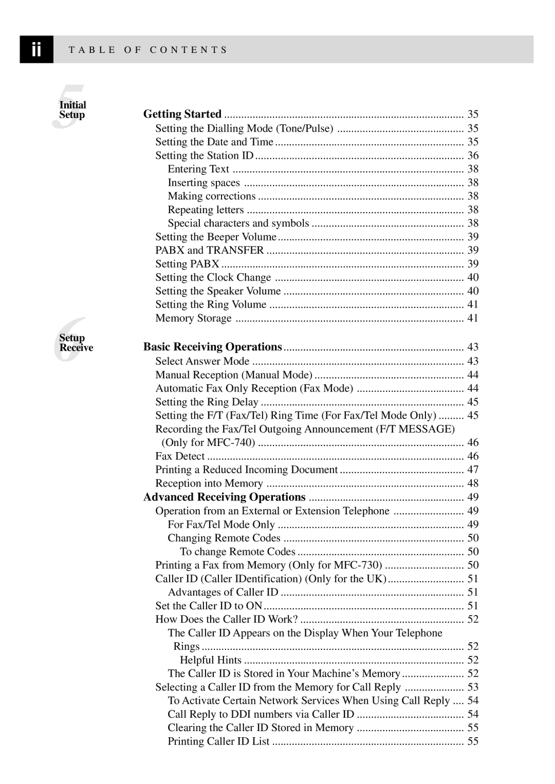 Brother MFC-740, MFC-730 owner manual Operation from an External or Extension Telephone 