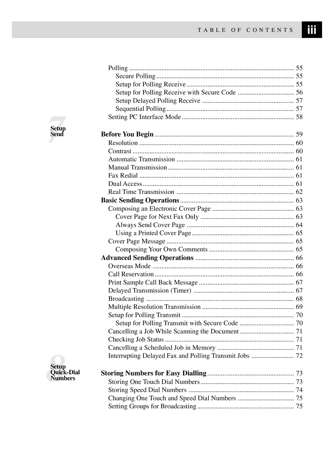 Brother MFC-730, MFC-740 owner manual Iii 